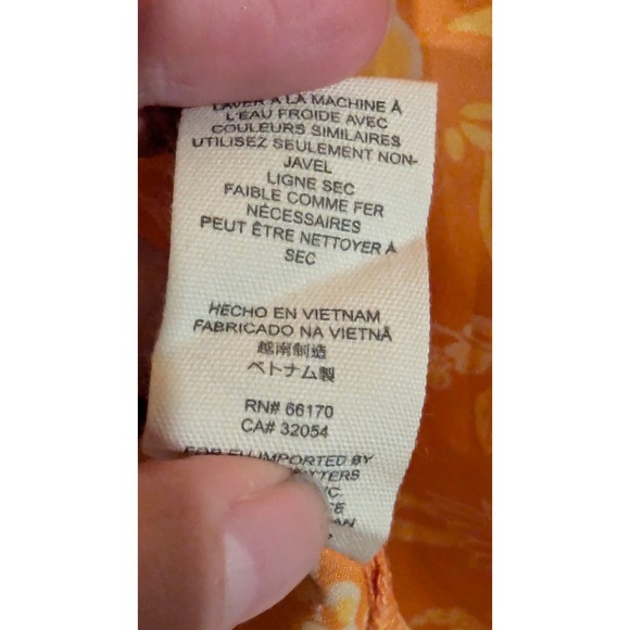 Free People Orange Floral Print Wrap Maxi Skirt Size 10 - Picture 9 of 12